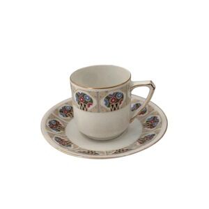 Charlotte Bavaria German Demitasse Cup & Saucer Art Deco Espresso Porcelain Gold